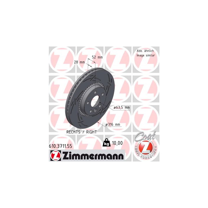 Tarcza hamulcowa ZIMMERMANN 610.3711.55