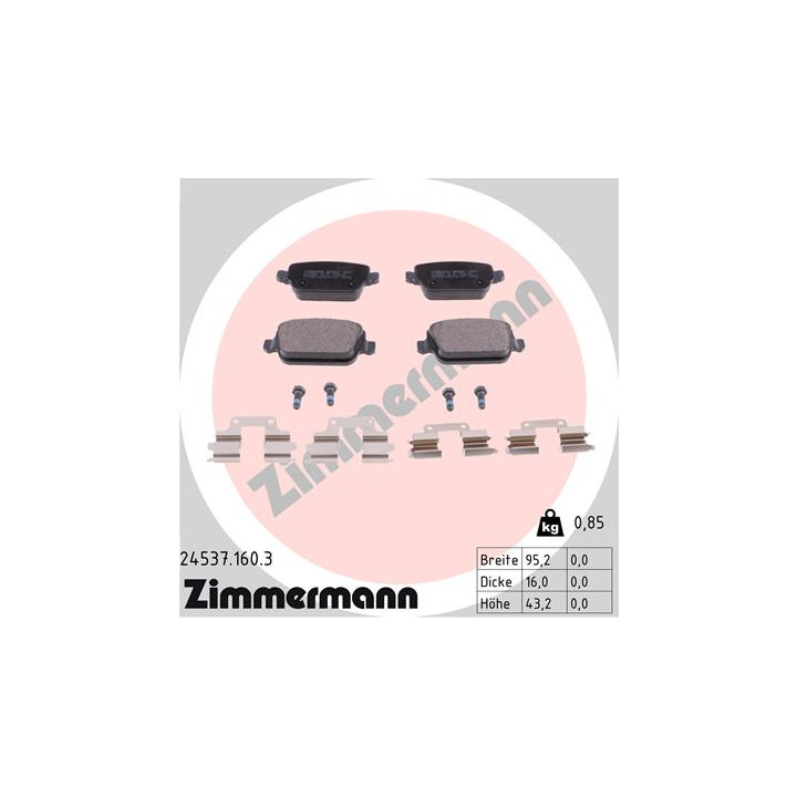 Klocki hamulcowe ZIMMERMANN 24537.160.3