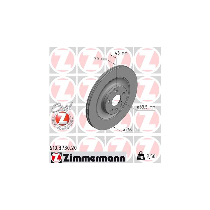 Tarcza hamulcowa ZIMMERMANN 610.3730.20