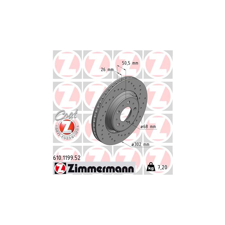 Tarcza hamulcowa ZIMMERMANN 610.1199.52