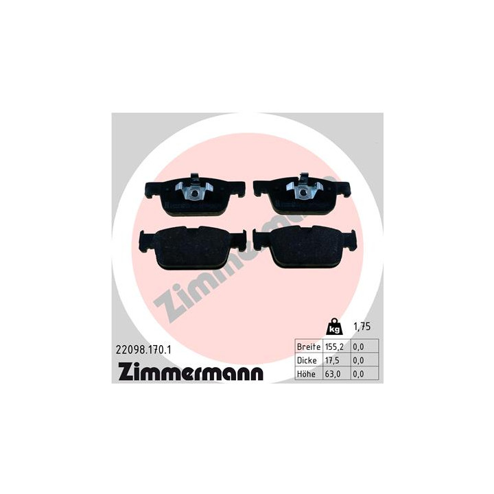 Klocki hamulcowe ZIMMERMANN 22098.170.1