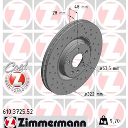 Tarcza hamulcowa ZIMMERMANN 610.3725.52