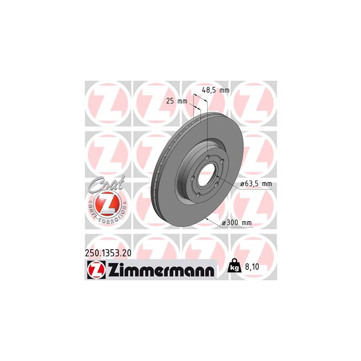 Tarcza hamulcowa ZIMMERMANN 250.1353.20