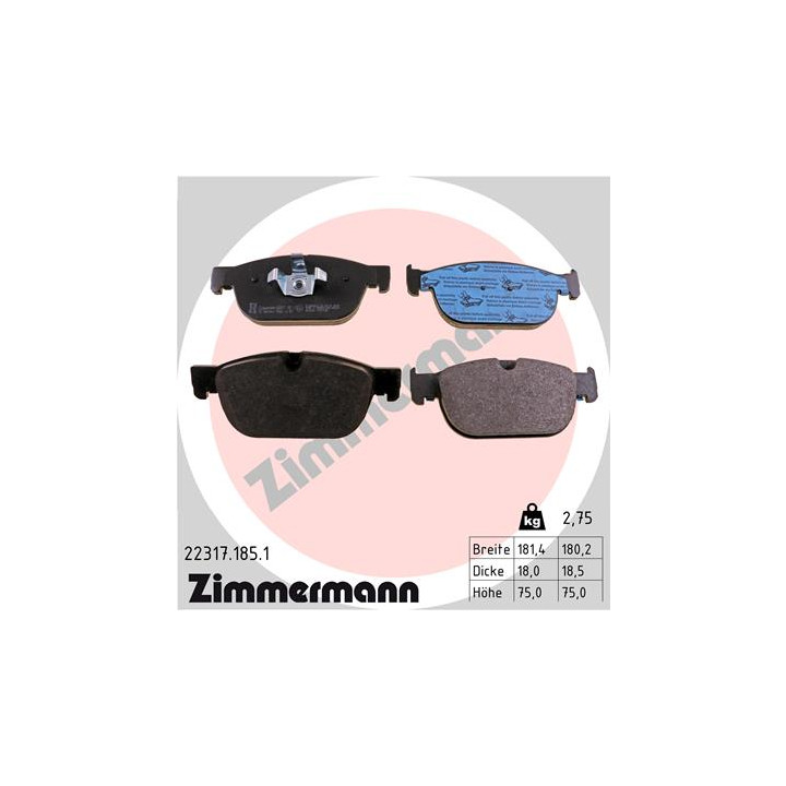 Klocki hamulcowe ZIMMERMANN 22317.185.1
