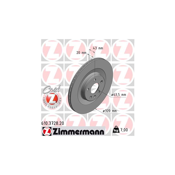 Tarcza hamulcowa ZIMMERMANN 610.3728.20