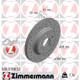 Tarcza hamulcowa ZIMMERMANN 610.3708.52