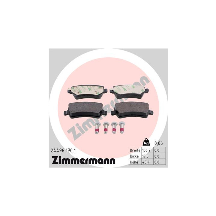 Klocki hamulcowe ZIMMERMANN 24496.170.1