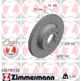 Tarcza hamulcowa ZIMMERMANN 610.1187.20