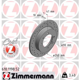 Tarcza hamulcowa ZIMMERMANN 610.1198.52