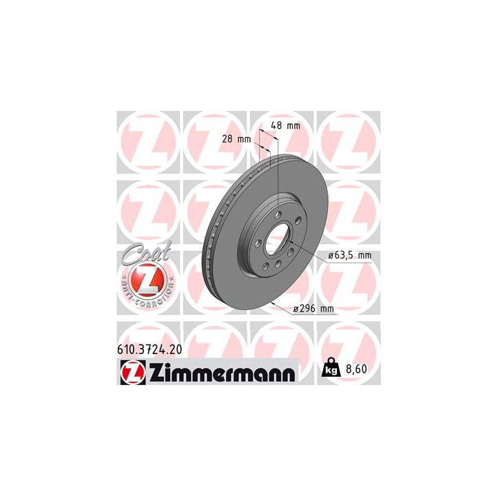 Tarcza hamulcowa ZIMMERMANN 610.3724.20