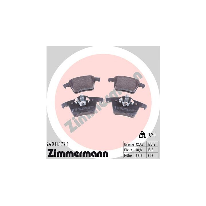 Klocki hamulcowe ZIMMERMANN 24011.177.1
