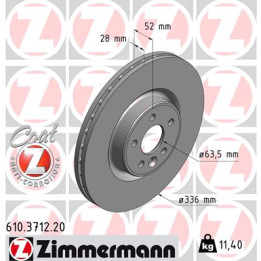 Tarcza hamulcowa ZIMMERMANN 610.3712.20