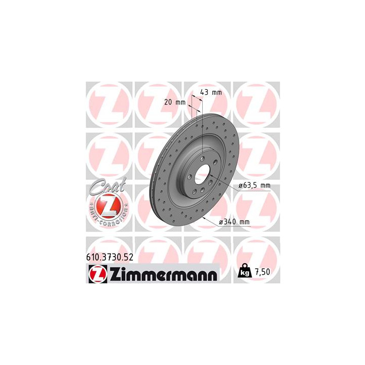 Tarcza hamulcowa ZIMMERMANN 610.3730.52