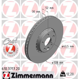 Tarcza hamulcowa ZIMMERMANN 610.3717.20