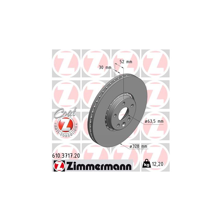 Tarcza hamulcowa ZIMMERMANN 610.3717.20