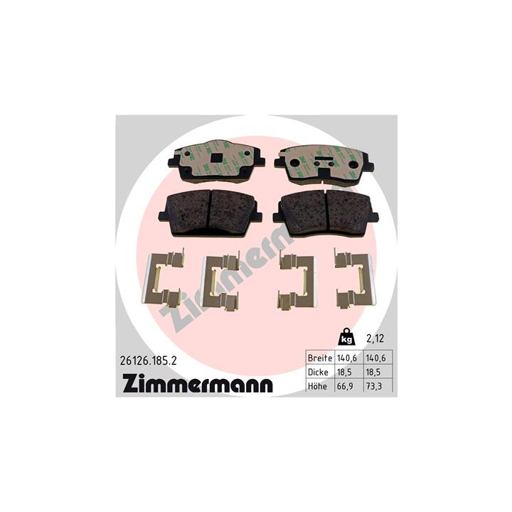 Klocki hamulcowe ZIMMERMANN 26126.185.2