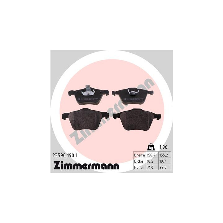 Klocki hamulcowe ZIMMERMANN 23590.190.1