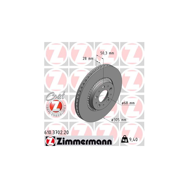 Tarcza hamulcowa ZIMMERMANN 610.3702.20