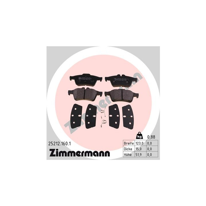 Klocki hamulcowe ZIMMERMANN 25212.160.1