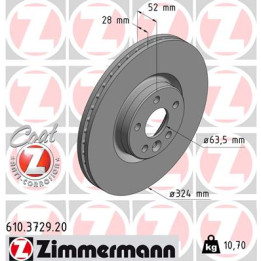 Tarcza hamulcowa ZIMMERMANN 610.3729.20