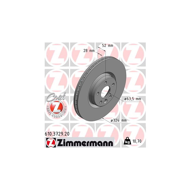 Tarcza hamulcowa ZIMMERMANN 610.3729.20