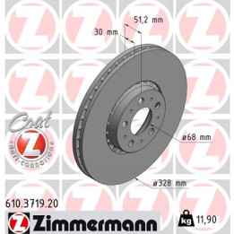 Tarcza hamulcowa ZIMMERMANN 610.3719.20