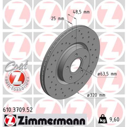 Tarcza hamulcowa ZIMMERMANN 610.3709.52