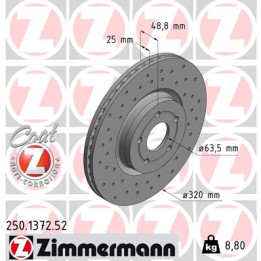 Tarcza hamulcowa ZIMMERMANN 250.1372.52