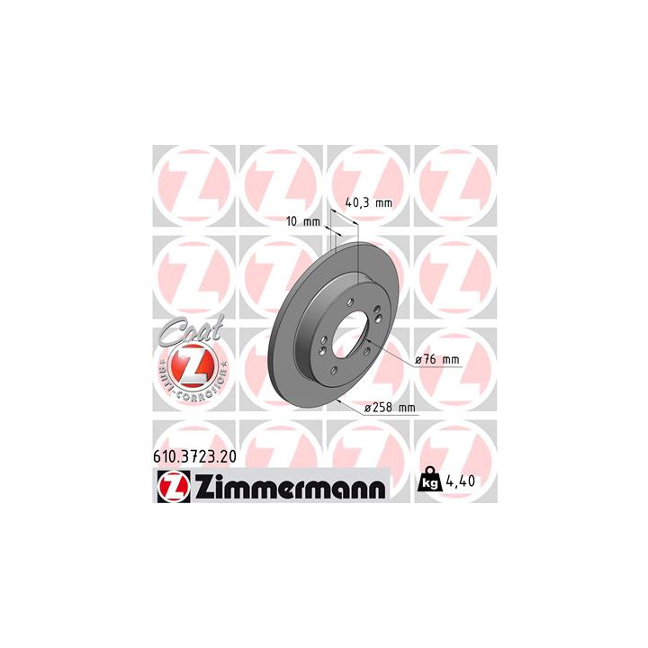 Tarcza hamulcowa ZIMMERMANN 610.3723.20