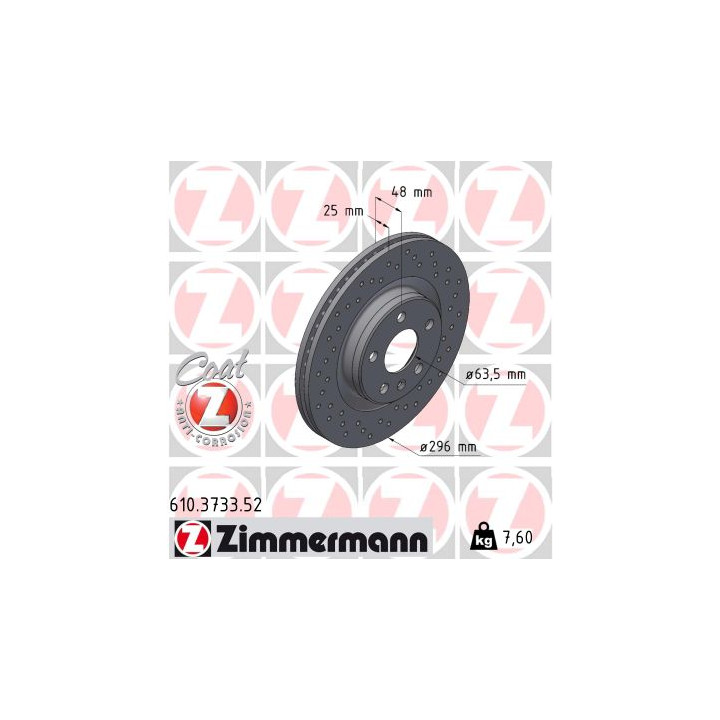Tarcza hamulcowa ZIMMERMANN 610.3733.52
