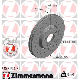 Tarcza hamulcowa ZIMMERMANN 610.3724.52