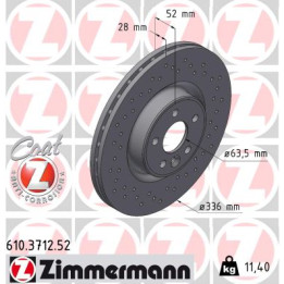 Tarcza hamulcowa ZIMMERMANN 610.3712.52