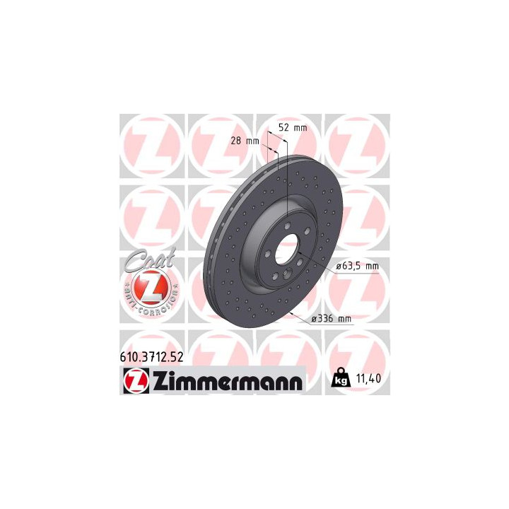 Tarcza hamulcowa ZIMMERMANN 610.3712.52