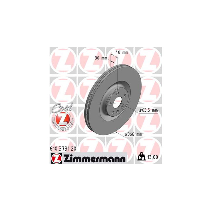 Tarcza hamulcowa ZIMMERMANN 610.3731.20