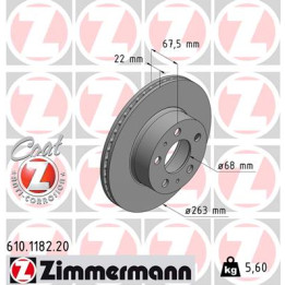 Tarcza hamulcowa ZIMMERMANN 610.1182.20