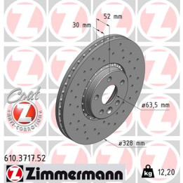 Tarcza hamulcowa ZIMMERMANN 610.3717.52