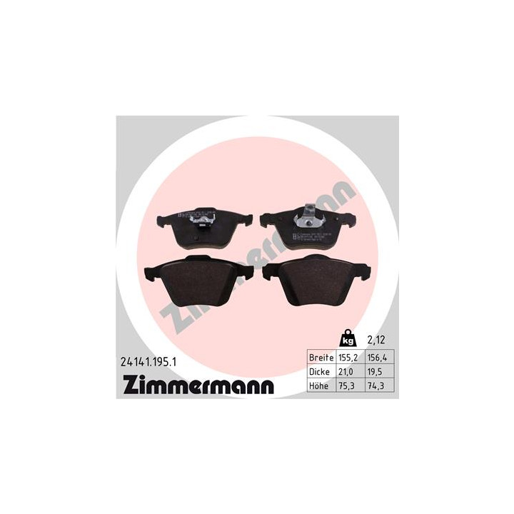 Klocki hamulcowe ZIMMERMANN 24141.195.1