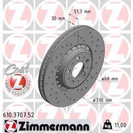Tarcza hamulcowa ZIMMERMANN 610.3707.52