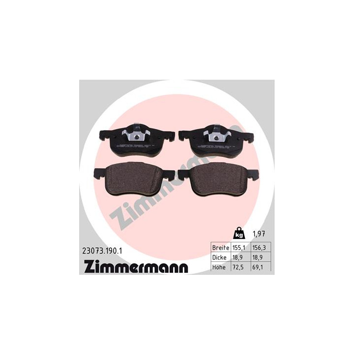 Klocki hamulcowe ZIMMERMANN 23073.190.1