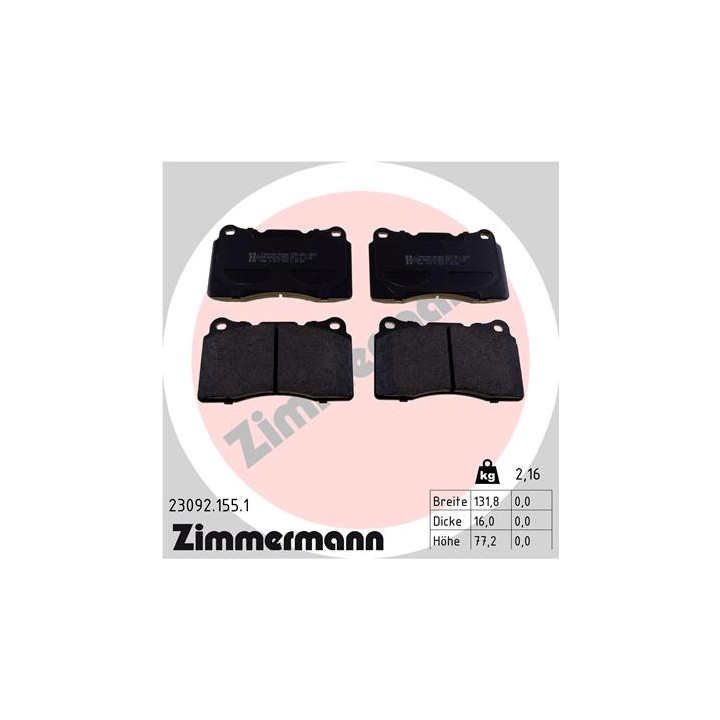 Klocki hamulcowe ZIMMERMANN 23092.155.1