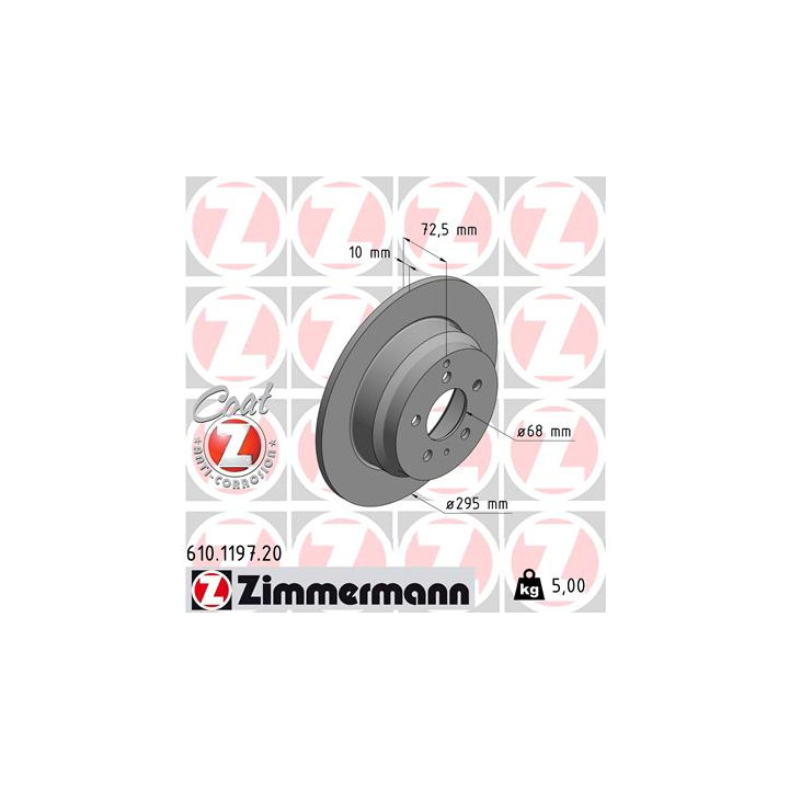 Tarcza hamulcowa ZIMMERMANN 610.1197.20