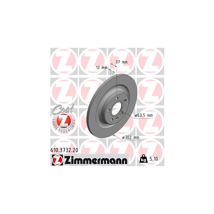 Tarcza hamulcowa ZIMMERMANN 610.3732.20