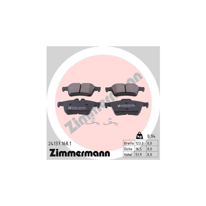 Klocki hamulcowe ZIMMERMANN 24137.168.1