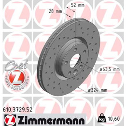 Tarcza hamulcowa ZIMMERMANN 610.3729.52