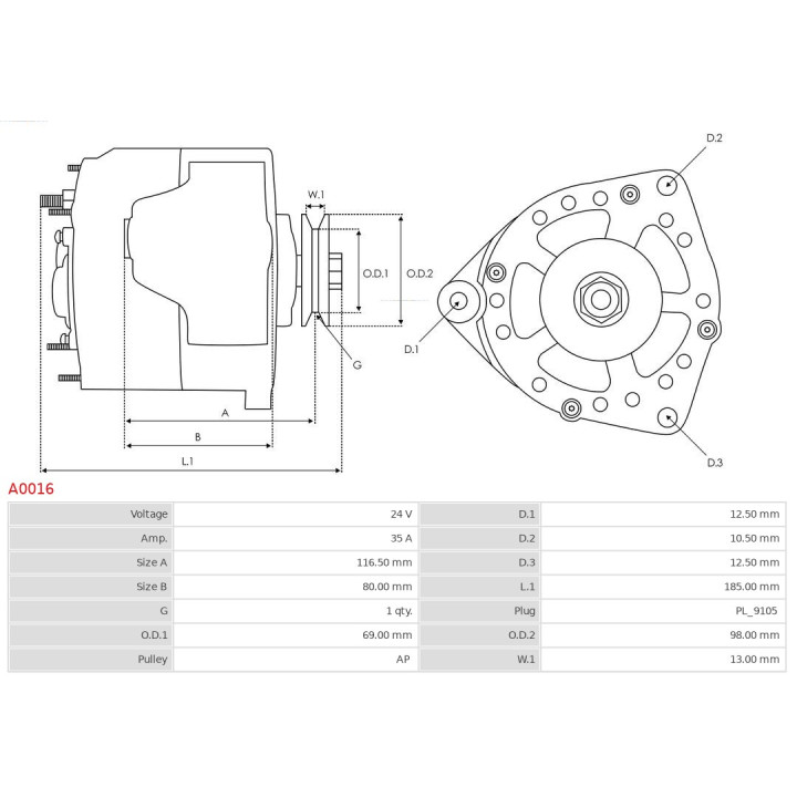 Alternator AS-PL A0016