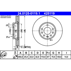 Tarcza hamulcowa ATE 24.0125-0119.1