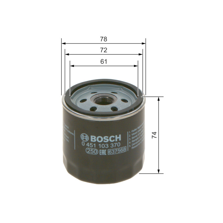 Filtr oleju BOSCH 0 451 103 370