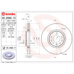 Tarcza hamulcowa BREMBO 09.9369.11