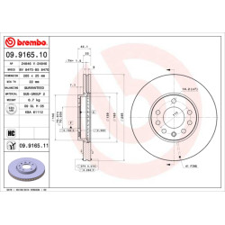 Tarcza hamulcowa BREMBO 09.9165.11