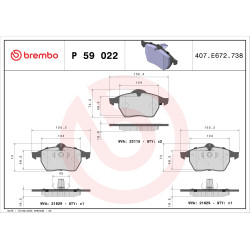 Klocki hamulcowe BREMBO P 59 022